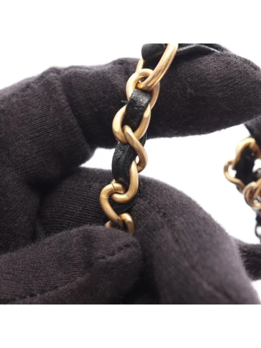 Chanel Shoulder Bag Quilted Chain Wallet Combination Black Lambskin